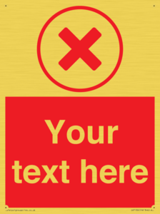 Custom red background, red cross in circle sign